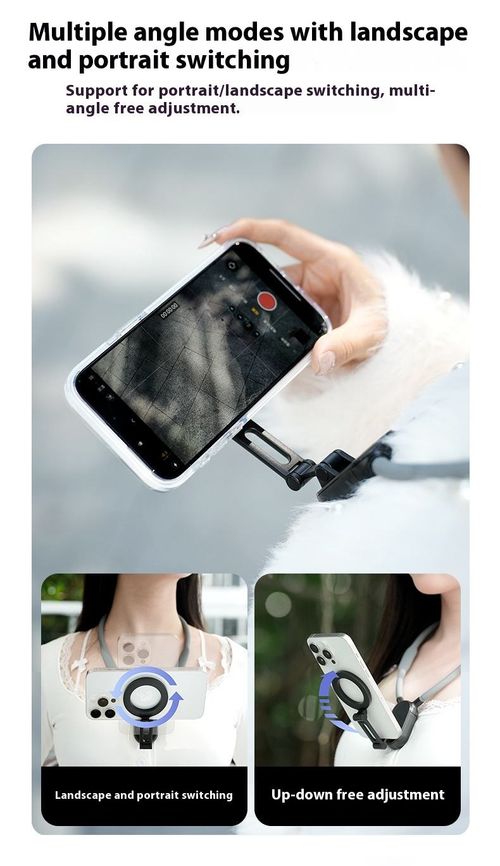 Magnetic Neck Mount for Phones - Hands Free POV Vlog Holder Chest Strap, Compatible with iPhone 16 15 14 13 Android Action Cameras Smartphone Accessories