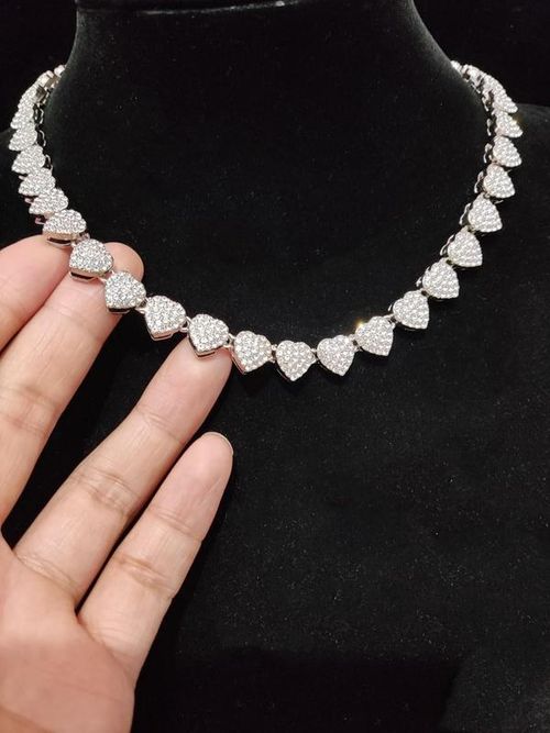 Heart Necklace, Street Rhinestone Decor Matching Necklace for Galentinesparty for Boyfriend & Girlfriend, Exquisite Trendy Jewelry for Party, Daily Wear