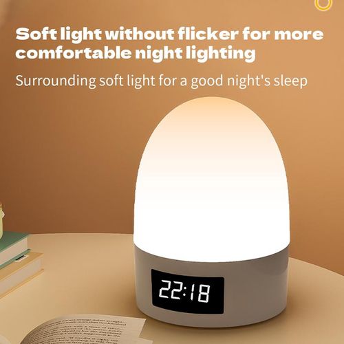 USB Power Lamp Multi-functional Portable Night Light Rechargeable Remote Control Touch Dimmable Adjustable Brightness Clock Function Bedside Sleep Light Baby Eye Protection