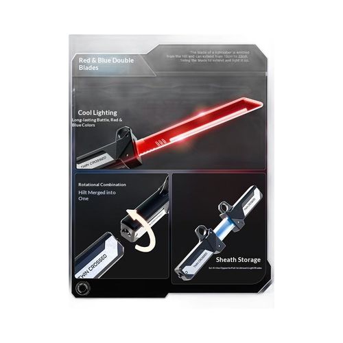 Kids' Light Up Double-Bladed Lightsaber - Connectable Design 7-Color Flashing Lights, Cool Trendy Viral Toy Perfect for Gifts