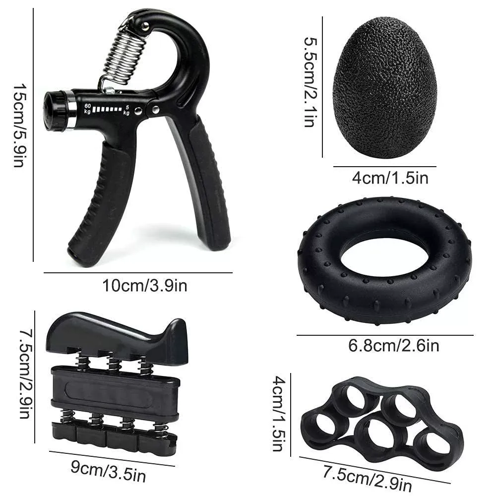 Adjustable Grip Strength Trainer Set - 5-Piece Hand Exercise Kit, Finger Workout Equipment, Hand Grips & Finger Exercisers, Home Fitness Tools for Strength Training & Hand Rehabilitation, Suitable for All Ages