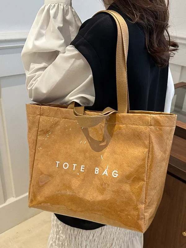 Women's Solid Color Tote Bag, Fashionable Large Capacity Tote Shoulder Bags for Work & Daily Used, Casual Trendy Versatile High-quality Daily Commuting Bag, Textured Commuter Bag