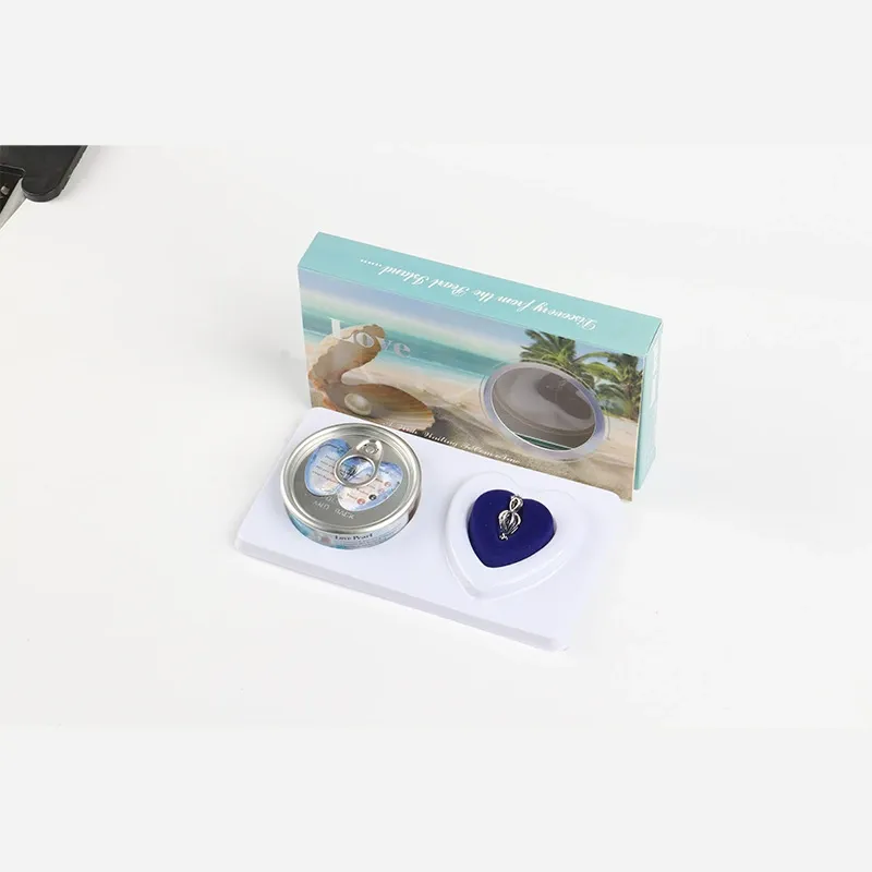 2025 New Freshwater Pearl Gift Set | Vacuum-Packed Oyster Can Blind Box | Metal Necklace Pendant in Elegant Gift Box | Surprise Pearl Opening Experience