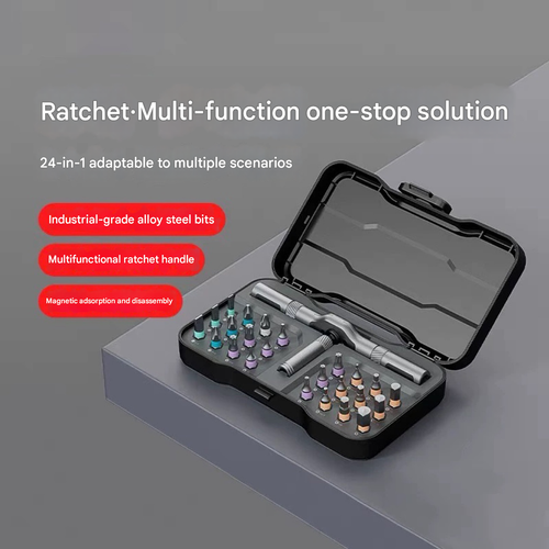 24 in 1 Magnetic Screwdriver Set,Rotary Ratchet Sscrewdriver Set, Multi-Function Repair Tool With Detachable Handle,DIY Enthusiast,Multifunctional Usage Scenarios