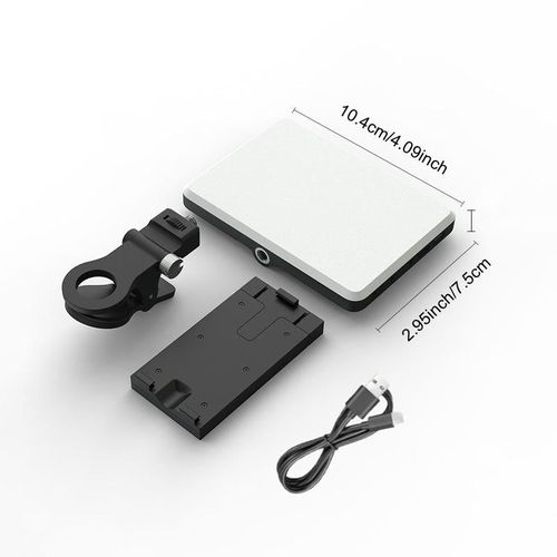 Portable Selfie Light, LED Portable Bi-color Fill Light, USB Rechargeable Clip-on Light for Video, Selfie Panel Light