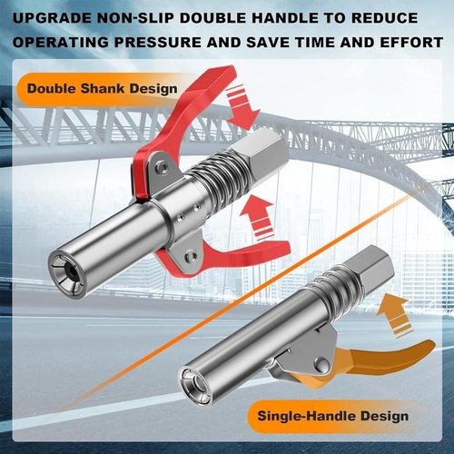 Leaking-proof Grease Tools Coupler, 12000PSI High Pressure Lubricating Oil Nozzle Accessory Compatible with 0.32 Cm Npt Lubricating Oil Nozzle