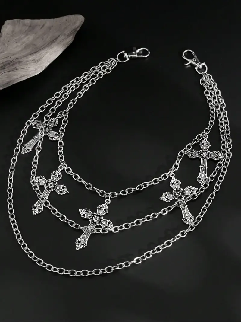 Adjustable Cross Layered Waist Chain, Punk Style Jeans Chain, Fashion Pants Chain for Party, Trendy All-match & Exquisite Accessory for Birthday Gift Adjustable Jewelry Body Jewellery