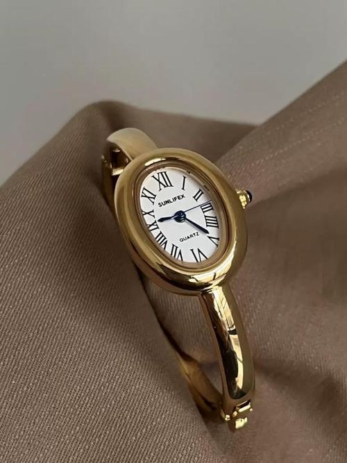 Women's Oval Quartz Watch, Bracelet Style, Elegant Analog Dial, Fashionable Women's Accessory, All Seasons Wear, Fashionable Wristwatch