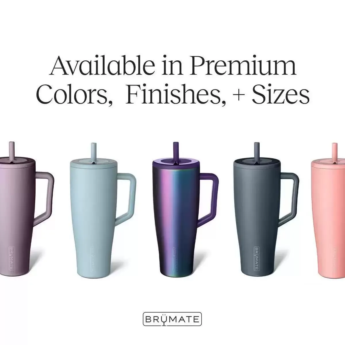 BRUMATE 40oz 304 Stainless Steel Insulated Tumbler with Handle & Straw Large Capacity Travel Mug for Car Outdoor Home Giant Insulated Cup Purple