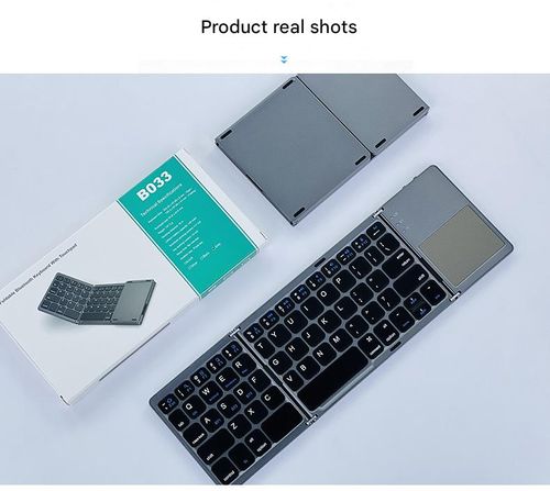 2025 Upgraded 3 Fold Portable Ultra Thin Wireless Bluetooth Keyboard with Touchpad Universal for Phone Tablet Mobile Office Use