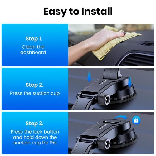 360° Rotation Suction Cup Car Phone Holder, Car Navigation Bracket For Dashboard, Universal Adjustable Phone Holder Mount, Hand Free Mount for Car Dashboard