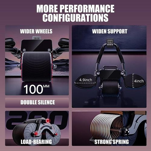 Elbow-Support Plank Abdominal Wheel - Automatic Rebound Ab Roller, Fat Burning Belly Slimming Tool, Home Gym Fitness Equipment for Abs Training & Core Workouts
