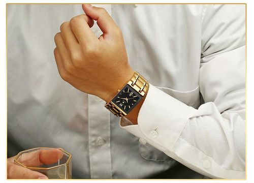 WWOOR Square Watches for Men and Women Stainless Steel Mens Square Watch with Date Waterproof Analog Quartz Fashion Business Casual Wristwatch