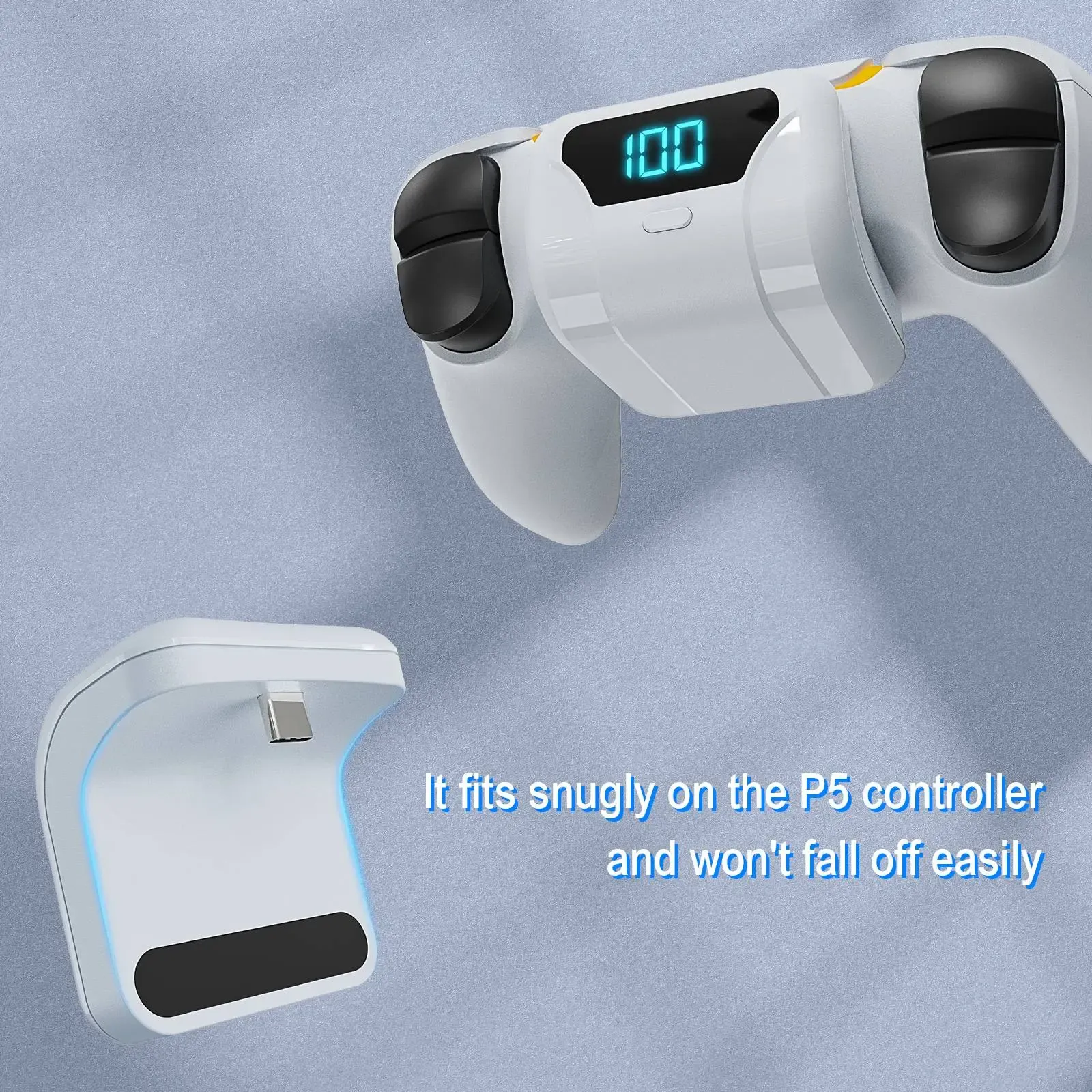 1800mAh Controller Rechargeable Battery for PS5, Game Controller Charger with Durable Back Clip Design, Essential Charging Accessory, Console Accessories