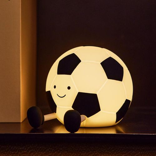 Football Shaped Decorative Night Light, Rechargeable 3-Level Dimmable Silicone Squishy Night Light, Funny Office Desk and Bedroom Decor, Birthday Gift