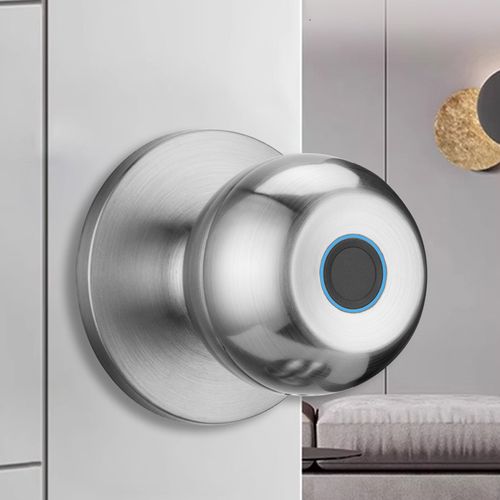 2025 New Indoor Spherical Fingerprint Smart Lock with Password Graffiti Bluetooth Remote Control for Apartment Home Bedroom Anti-Theft
