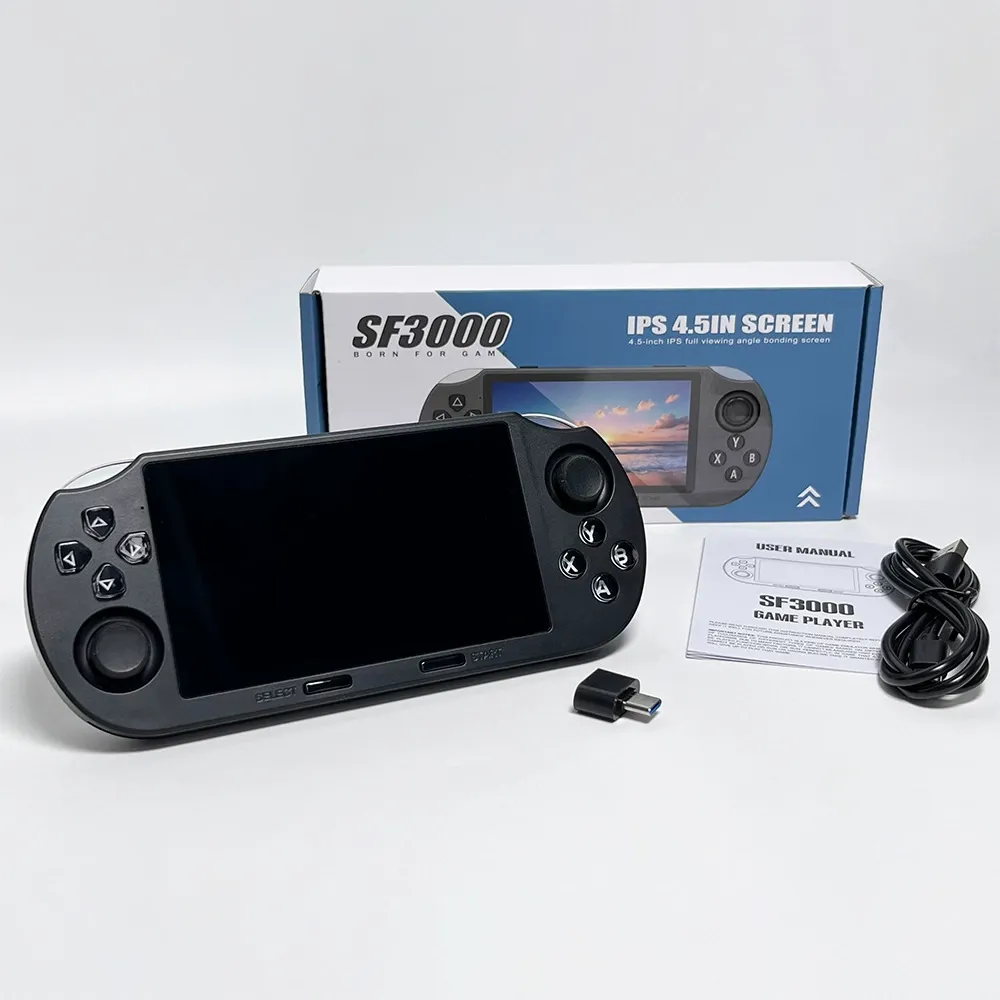 SF3000 Retro Game Console - 4.5 Inch HD Large Screen Handheld Game Player, GBA & Arcade Games Supported, Dual Joystick Portable Gaming Device, Classic Nostalgic Handheld for Game Enthusiasts