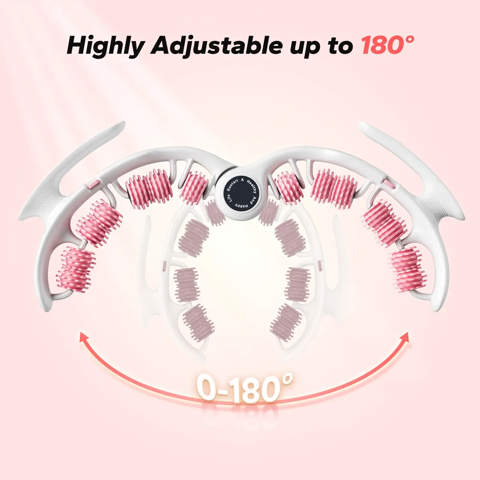 Merach Manual Push-Pull Roller Relaxing Deep Tissue Massage Cellulite Massage Tool Ring for Thigh Calf & Waist Foam Roller for Daily Stretching & Recovery Body Care Pink Summervibes