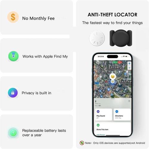 GPS Tracker for Car,Mini Trackers Device with Weatherproof Magnetic Case-No Monthly Fee-Best Hidden GPS Trackers,Anti-lost Device,Works with Apple Find