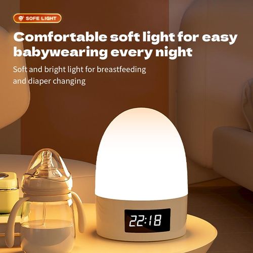 USB Power Lamp Multi-functional Portable Night Light Rechargeable Remote Control Touch Dimmable Adjustable Brightness Clock Function Bedside Sleep Light Baby Eye Protection