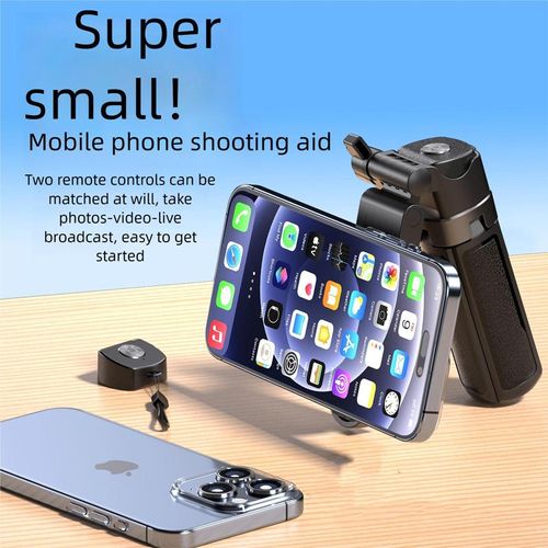 2026 New magnetic & clamp 2-in-1 mini selfie stick with 360° Rotation Portable Anti-shake Wireless Bluetooth control magnetic phone stand for selfie Video recording Vlog Compatible with most phones
