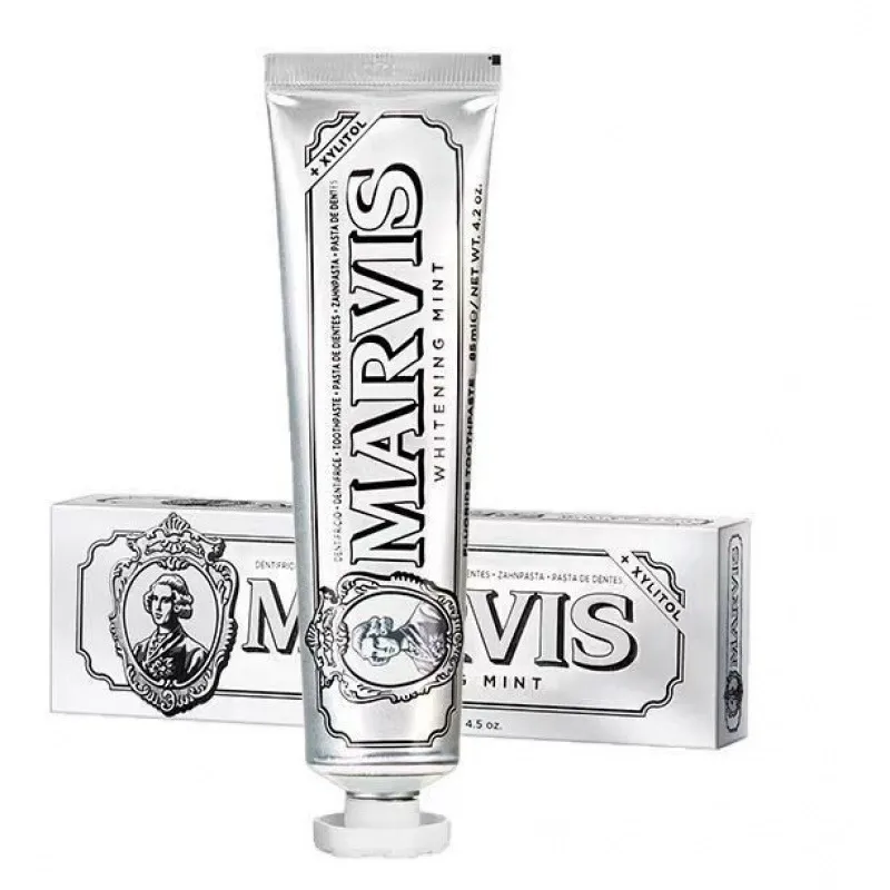 Marvis Whitening Toothpaste 85ml - Jasmine Mint Flavor, Fresh Breath, Gum Care, Brightening Toothpaste for Daily Oral Hygiene