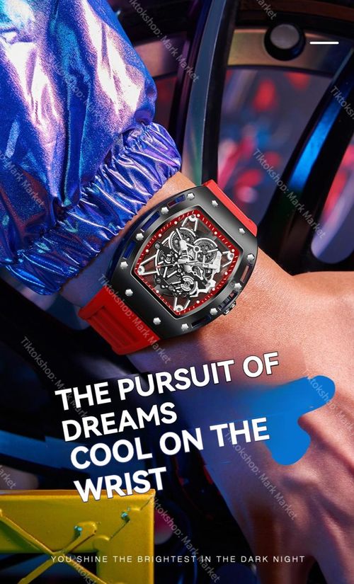 Men's Luxury Barrel-shaped Skeleton Waterproof Watch for Outdoor Back to School Parties Daily & Fall Ideal Birthday Gift with Box