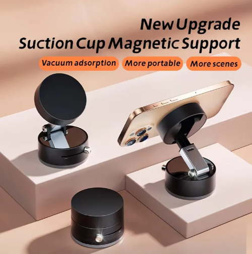 2025 New Vacuum Magnetic Phone Suction Mount | Car & Home Dual Use | Foldable Portable Desk Holder with Strong Adhesion