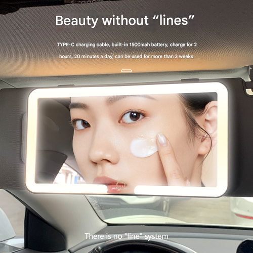 2025 New LED Car Makeup Mirror with Touch Light | HD Vanity Mirror for Car Sun Visor | Perfect for Co-Pilot Beauty On-The-Go