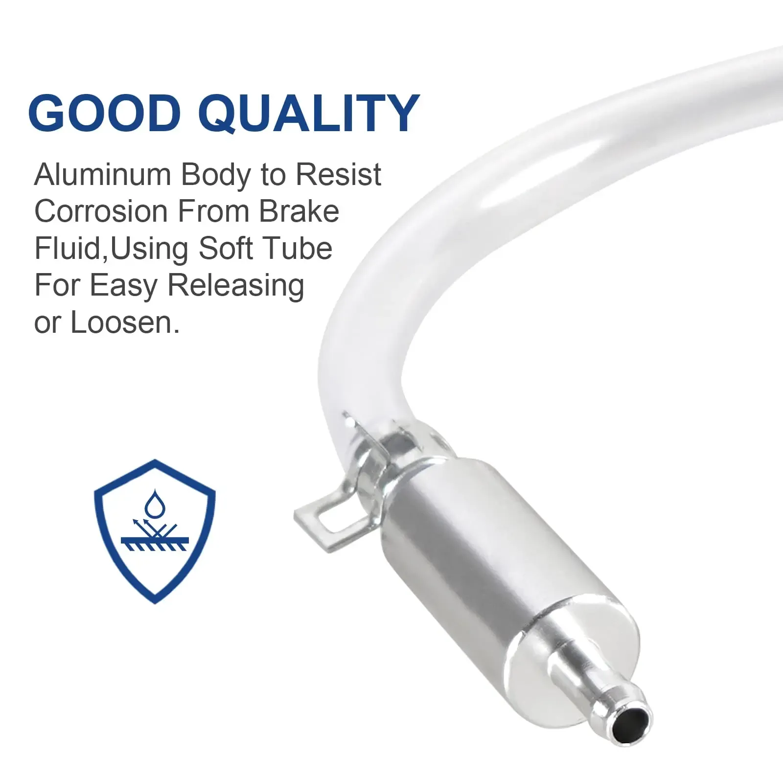 Brake Bleeder Hose - One Way Check Valve Tube Bleeding Tool Kit for Hydraulic System Bleeding, Universal Brake Fluid Bleeder Ki for Car Motorcyle Clutch, Soft Tube with Metal Clips