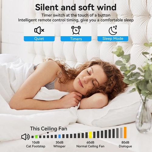 Socket Fan Light Portable with Remote and Intelligent(mobile phones)control,E27 Celling Fan with 1000 Lumens light,Safety Rope for Bedroom, Kitchen, Living Room and Baby Room
