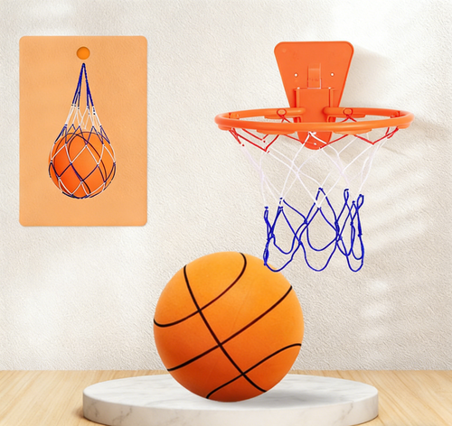 Quiet Indoor Basketball Set, Noise-Free Rebound Ball & Hoop, Noiseless Rebound Ball and Hoop for Silent Indoor Play