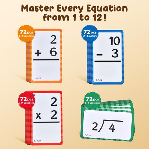 Math Fidget Toys, Math Game with Addition, Subtraction, Multiplication, Division Flash Cards or Time Table, Math Flash Cards + Pop Fidget Chart