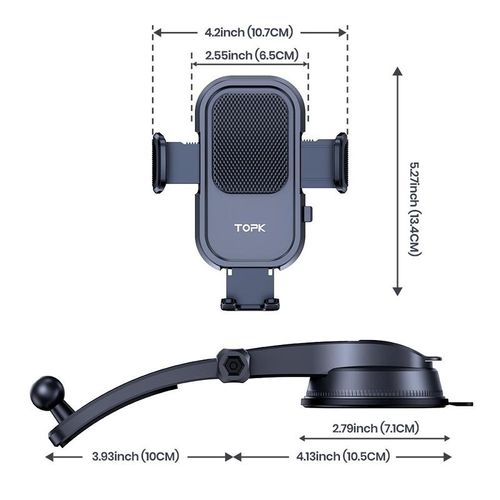 360° Rotation Suction Cup Car Phone Holder, Car Navigation Bracket For Dashboard, Universal Adjustable Phone Holder Mount, Hand Free Mount for Car Dashboard