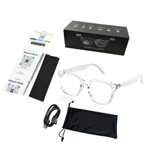 Modern HY-C8 AI Smart Translation Glasses - Wireless Bluetooth Headset with 75 Languages Real-Time Translation, Ideal for Meetings & Simultaneous Interpretation