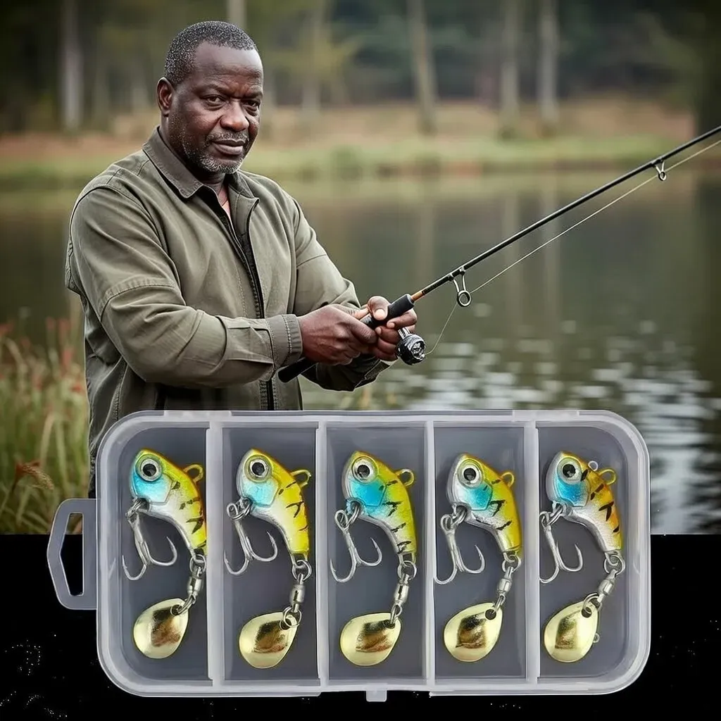 🐟🔥 Resolva o Problema: O Peixe Vai Morder! Isca VIB 10g com Vibração Explosiva + Brilho Metálico ⚡ A Isca Perfeita para os Gigantes de Angola! 🎣🏆