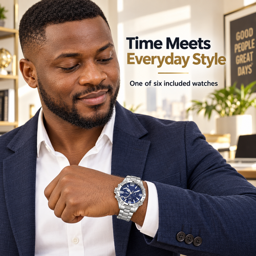Men's Quartz Watch Gift Set | 6PCS Luxury Fashion Watch Set for Men | COD Free Shipping