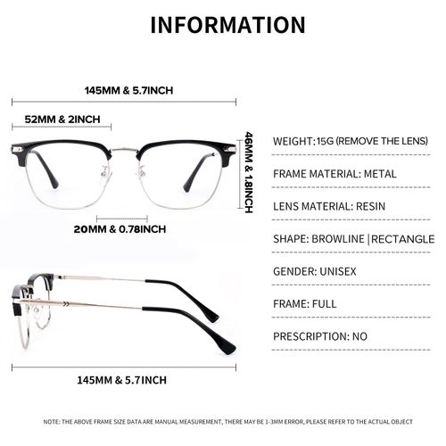 Blue-light blocking reading glasses +2.00 for Computer & Gaming