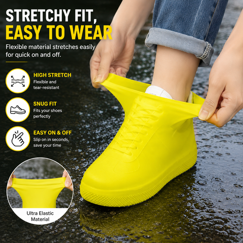 🔥Hot Seller🔥 COD！2PC,Waterproof, Reusable Rainy-Day Shoe Covers—Children's Non-Slip, Thickened, Durable, and Portable Silicone Cycling Shoe Covers