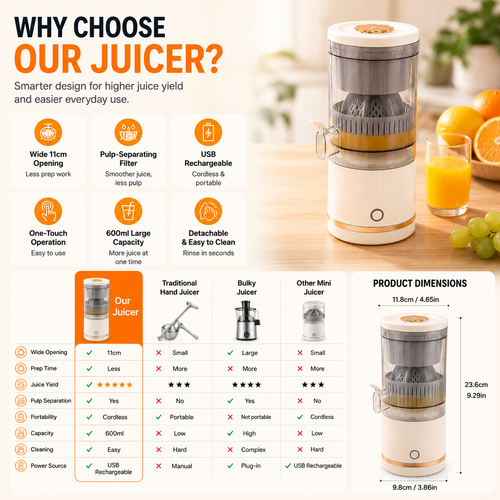 🔥HOT SALE🔥 COD！Juicer, Home Use, Pure Juice Extractor, Detachable, Portable Juicing Cup, Mini Blender, Multifunctional