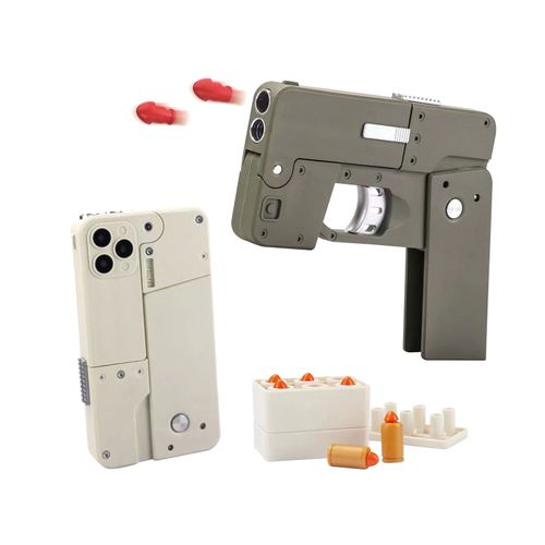 Folding mobile phone metal toy gun