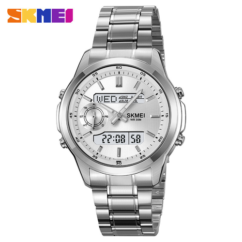 Dual Display Business Simple Men's Steel Band Watch