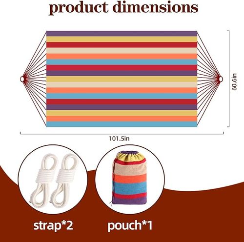 Camping hammock suitable for backyard hanging, sturdy garden, comfortable fabric, indoor tree straps, up to 600 lb load capacity, comes with travel bag, portable outdoor patio suitable for camping.