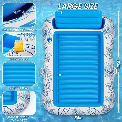 Inflatable Adult Pool Lounger Float, Large Beach Water Lounge