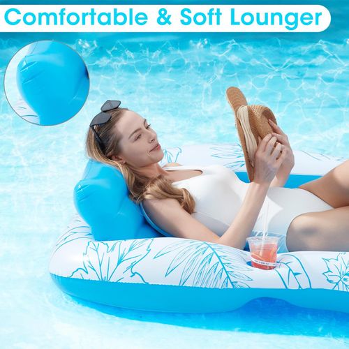 Inflatable Adult Pool Lounger Float, Large Beach Water Lounge