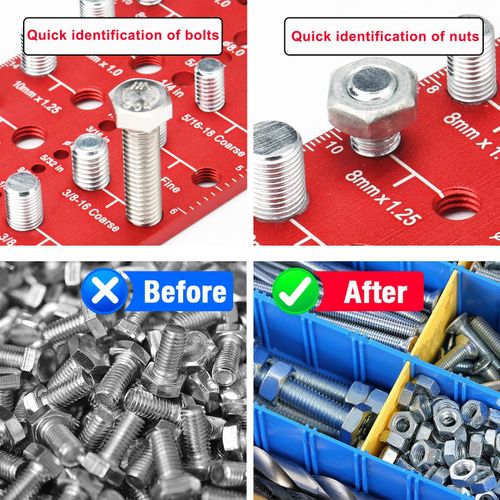 Universal Nut and Bolt Thread Checker, Bolt Size and Thread Gauge
