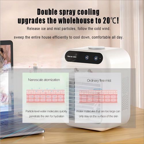 Portable Spray Desktop Mini Fan with Two-speed Wind Mode