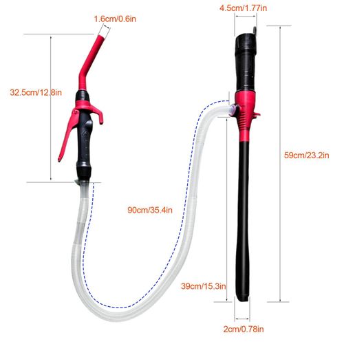 Water & Fuel Transfer Pump with Nozzle, Electric Fuel Pump with Long Hose