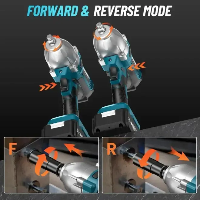 Cordless Impact Wrench Set, 21V Brushless High Torque Electric Wrench