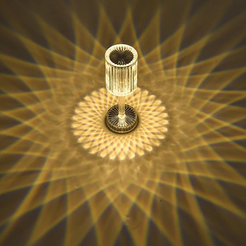 Portable 16 Colors Crystal Table Lamp, Touch Control 3-Levels Brightness Rechargeable Lamp